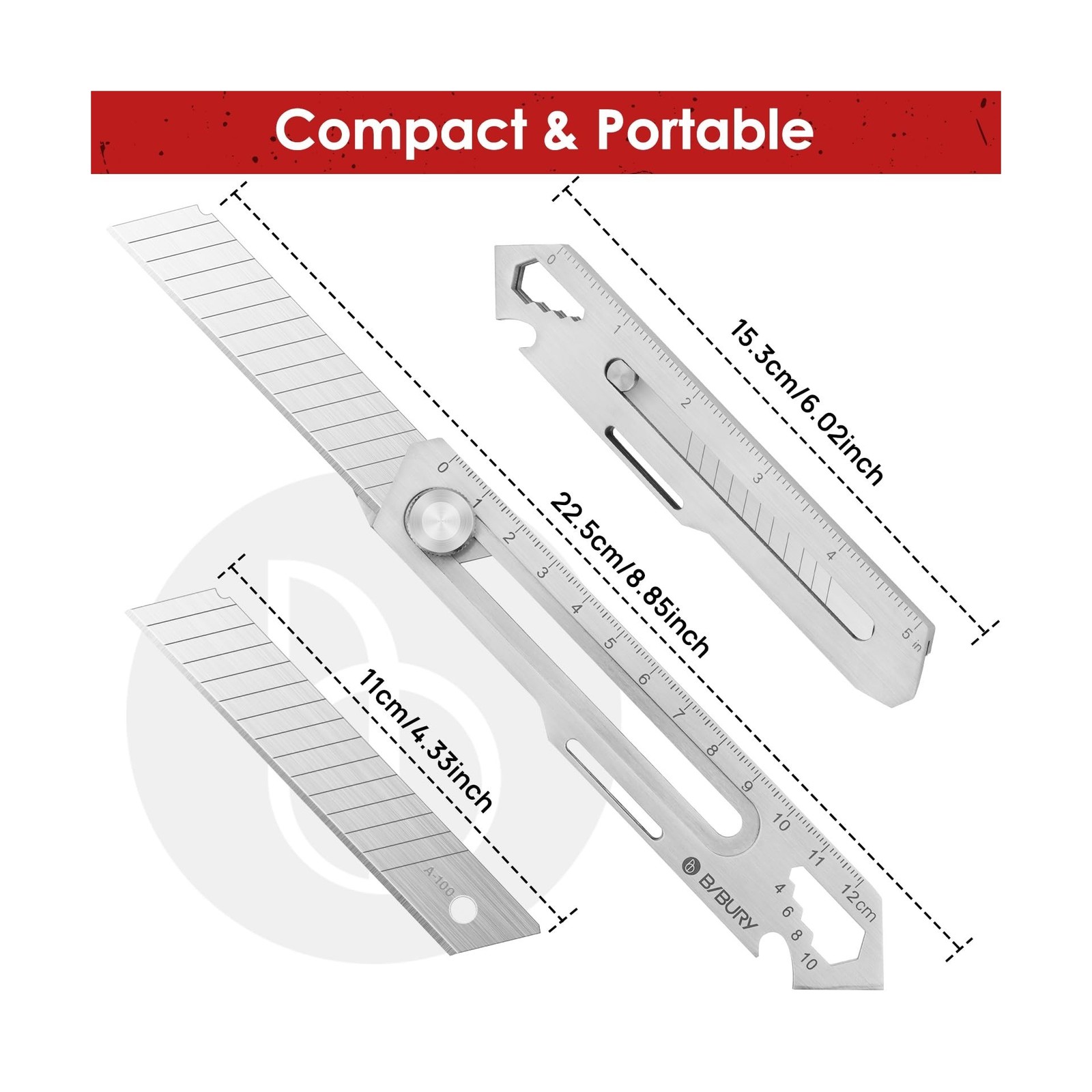 BIBURY 2 Pack Mutipurpose Utility Knife, Heave Duty Full Stainl… USA Fast Ship