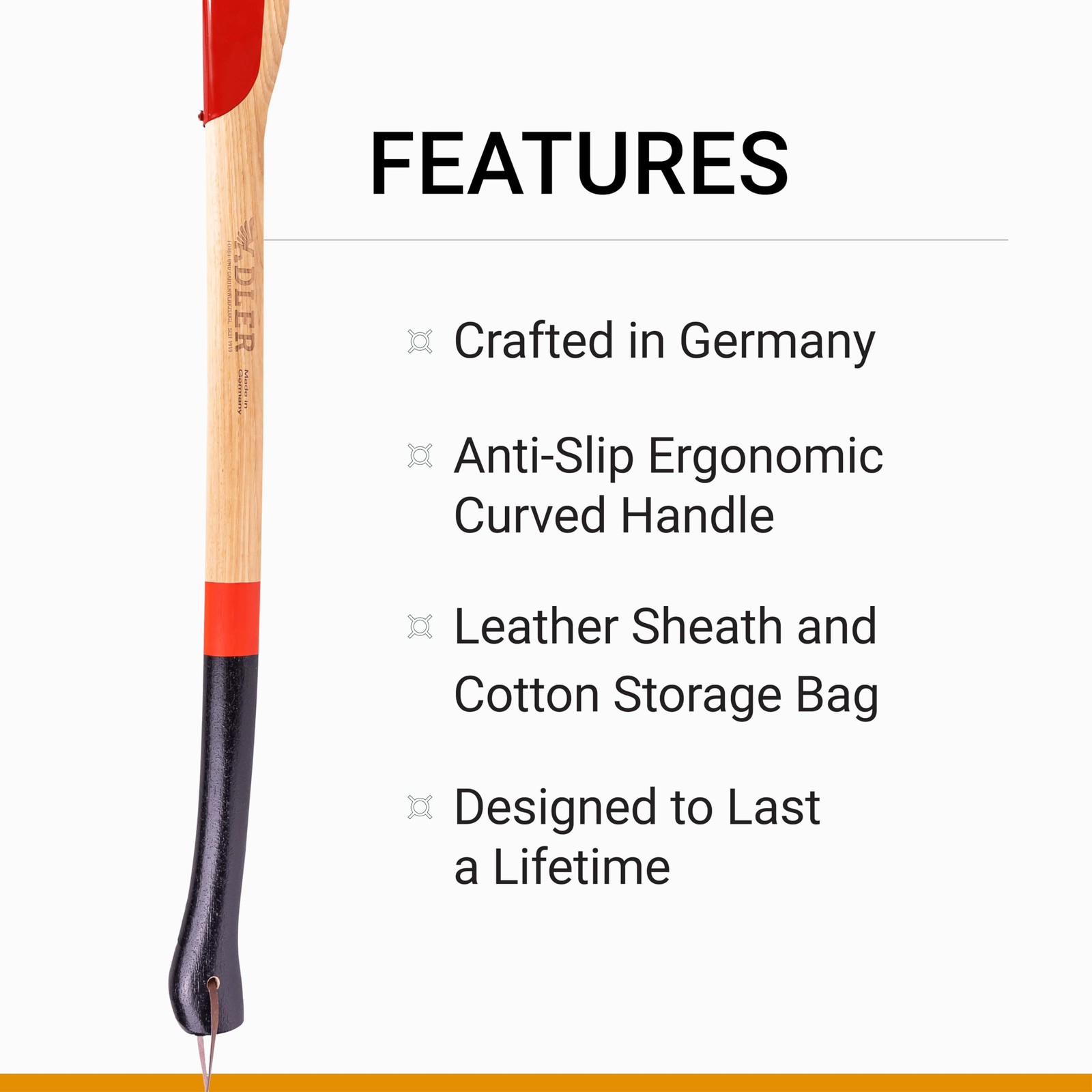 Adler Super Splitter – German Forged Splitting Axe, 6.2 lb Hollow-Forged Wedg…