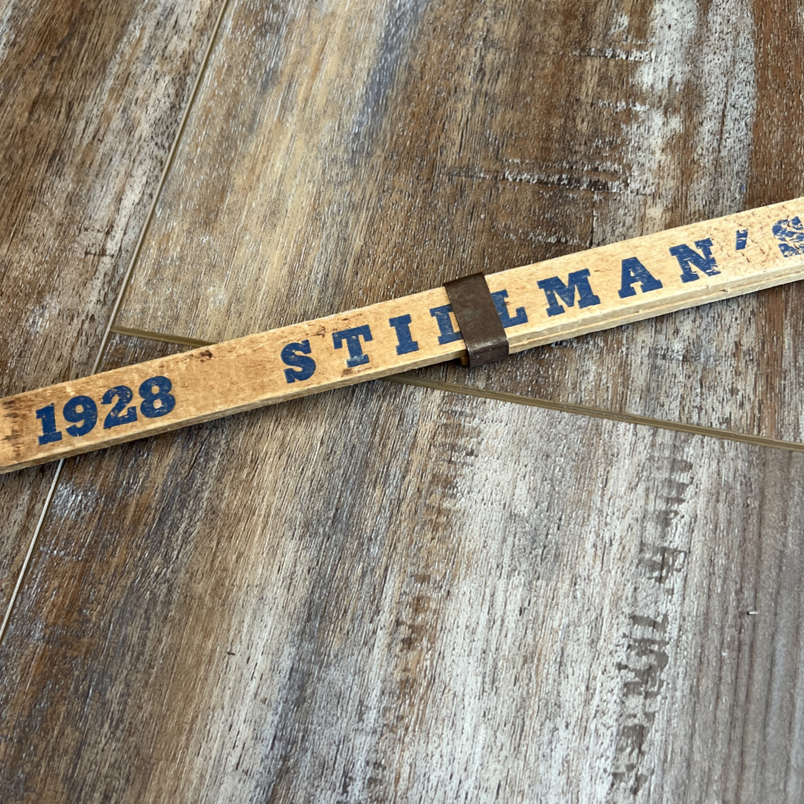 Sliding Yard Stick Wood Antique Advertising Business Promotion Stillmans 1953