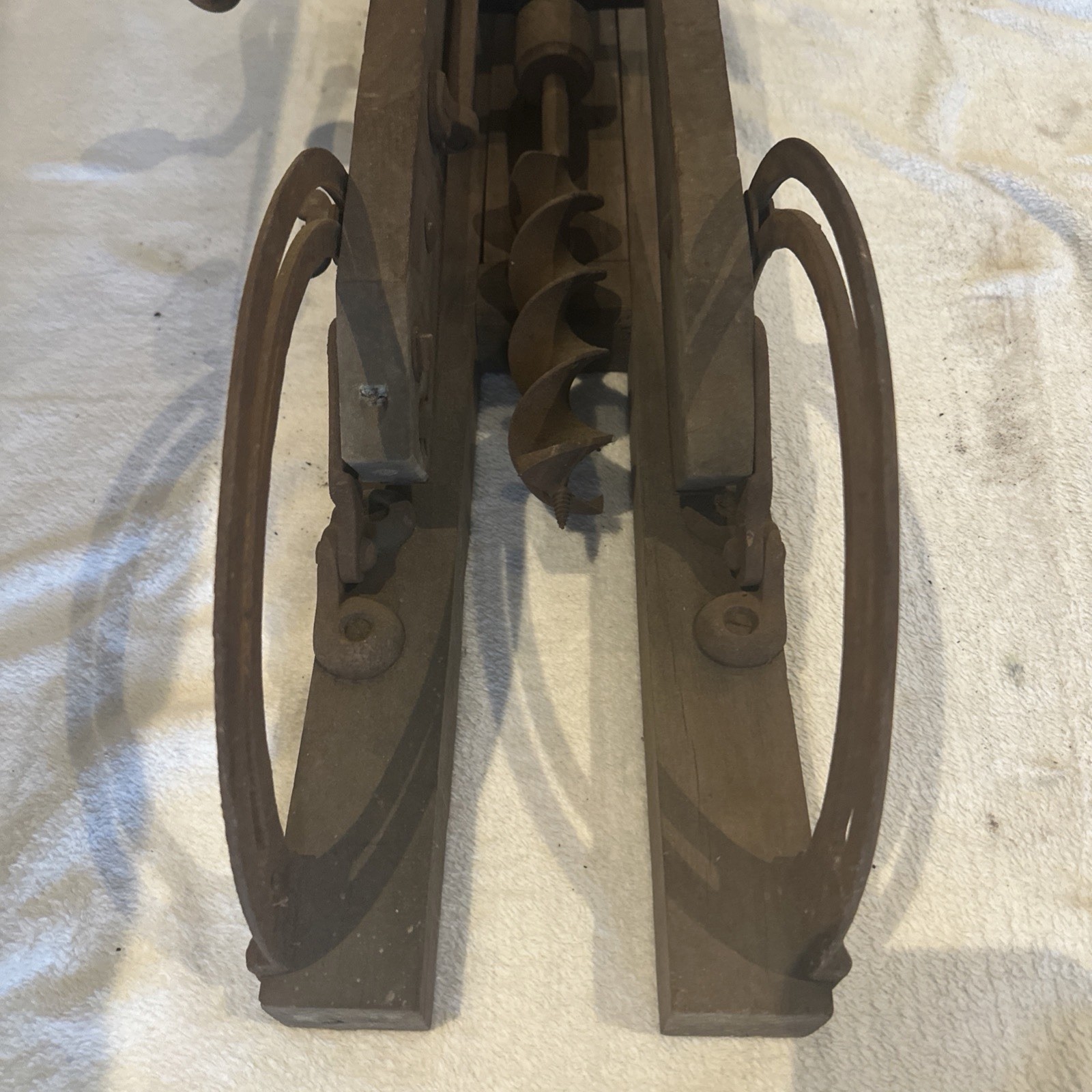 Antique Vintage Foldable James Swan Co Boring Machine-Barn Beam Drill – See Desc
