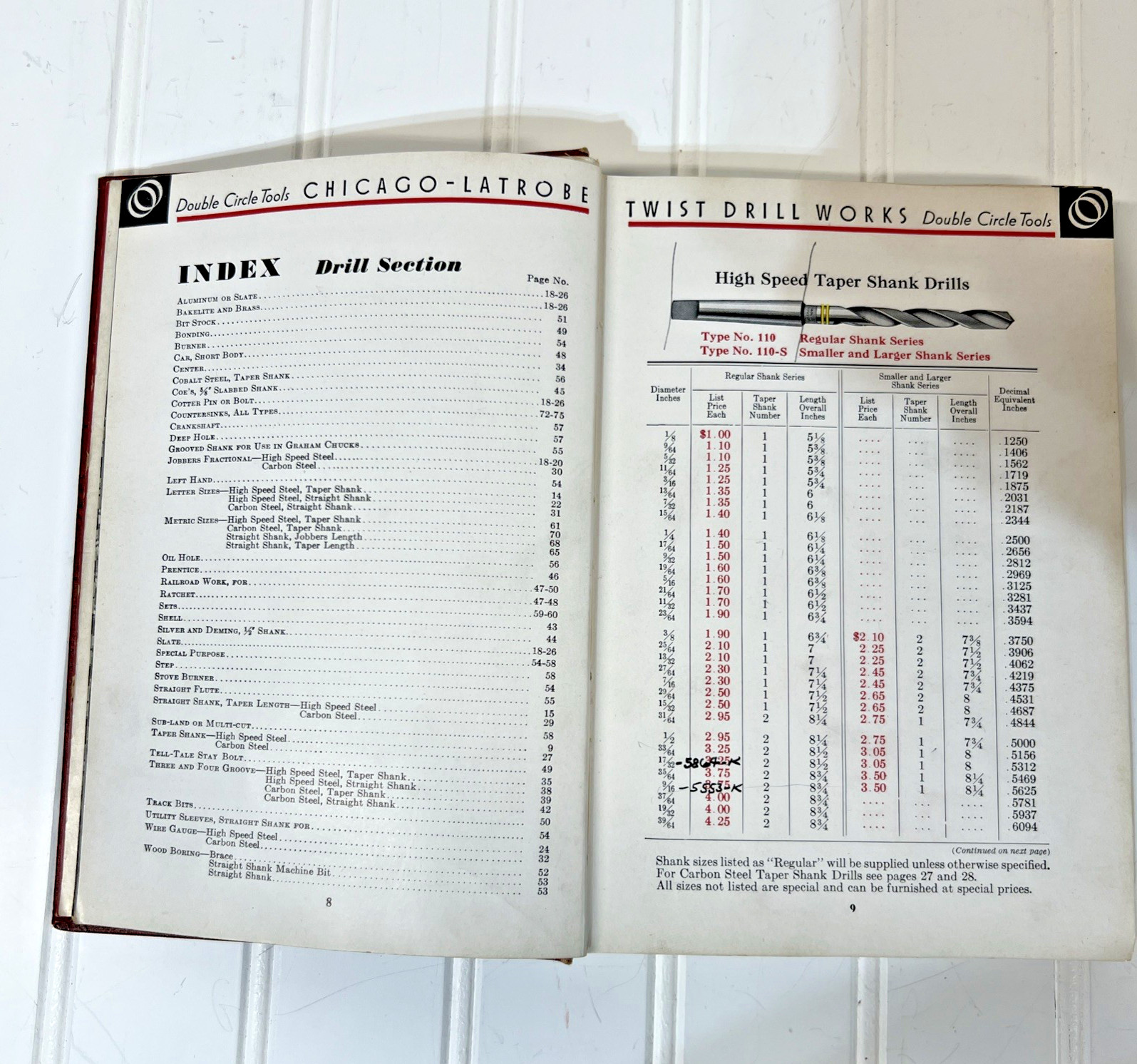 Vintage Double Circle Tools Chicago Latrobe Twist Drill Works Catalog 39