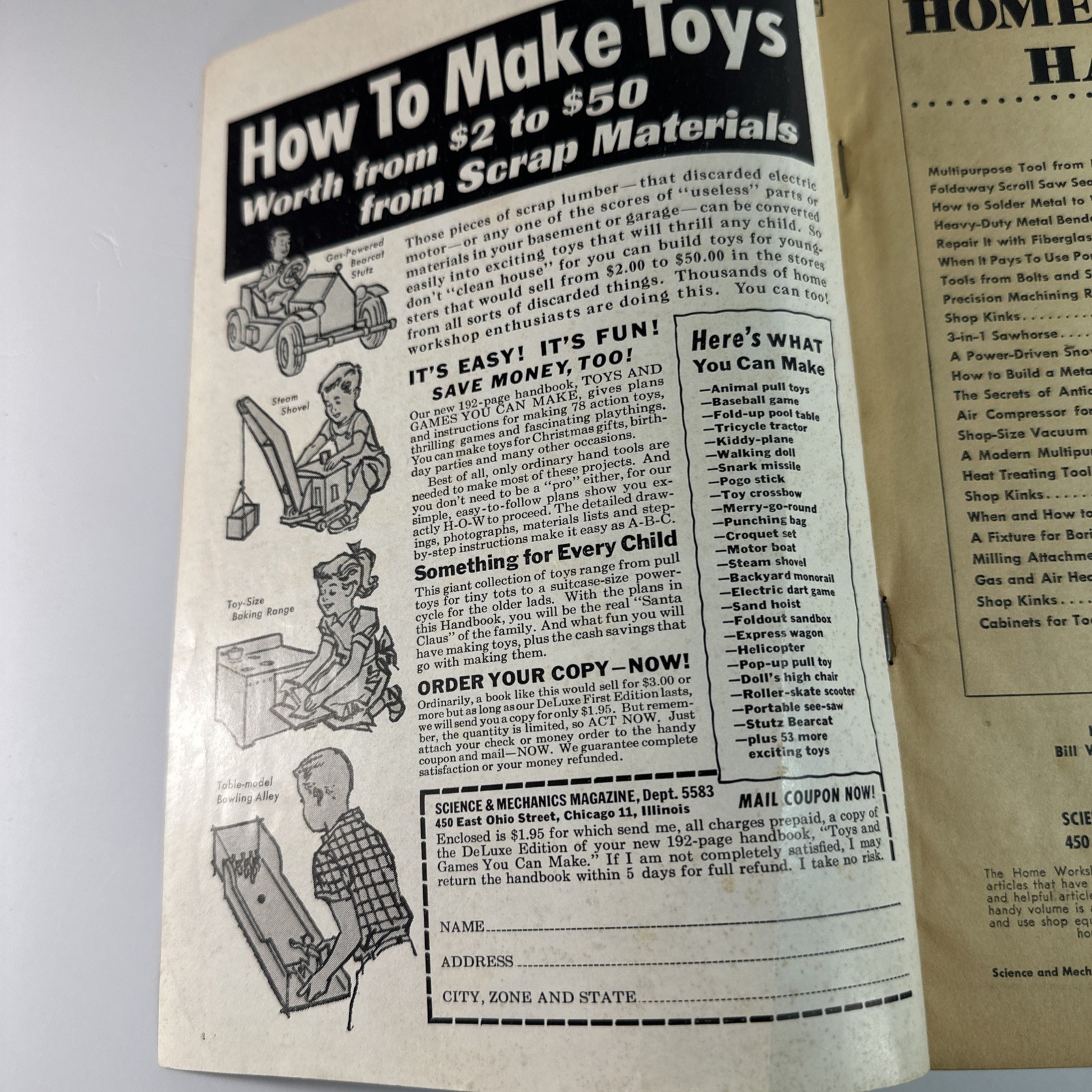 Lot of 2 Science and Mechanics Home Workshop Handbooks – 1959 #558 & 1960 #570