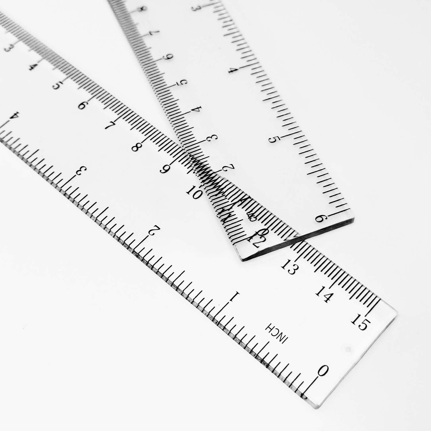 6 Pack 6 Inch Ruler Plastic Ruler Straight Ruler Plastic Measuring Tool Trans…