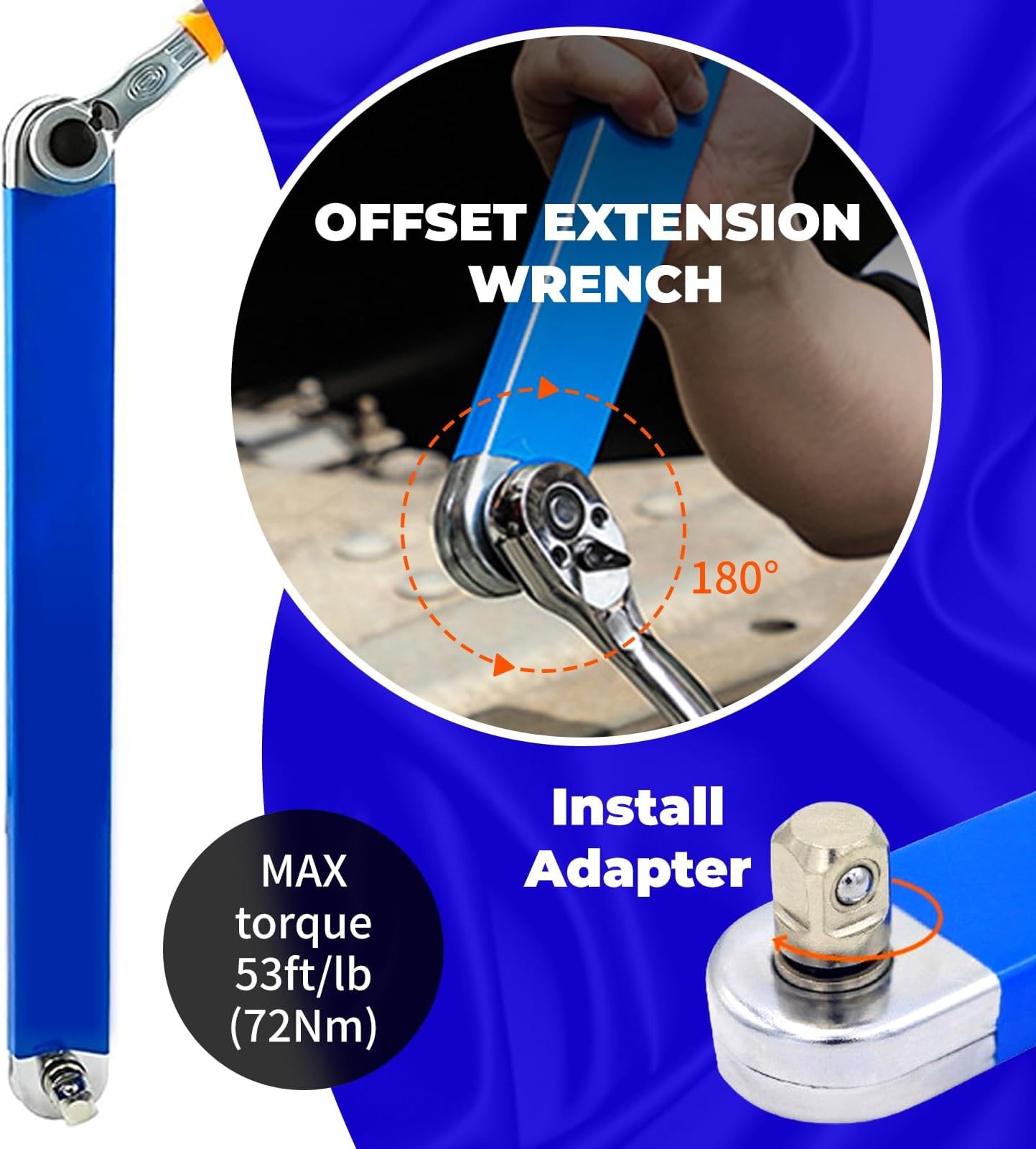 Pro Zero Offset Extension Wrench,Extended Universal Ratchet Wrench,Multifunct…