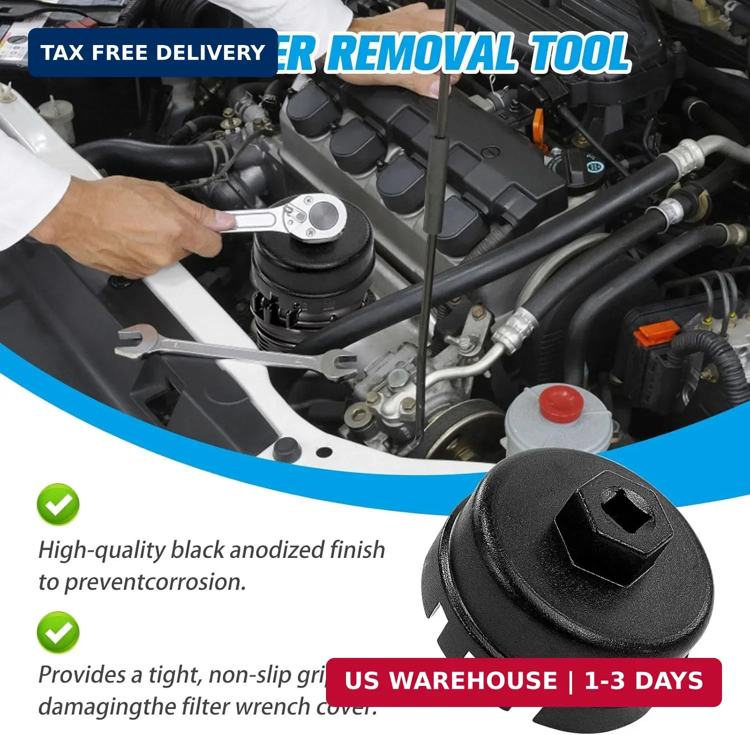 Oil Filter for Toyota Lexus, Heavy Duty Oil Filter Cap Remove Tool Wrench