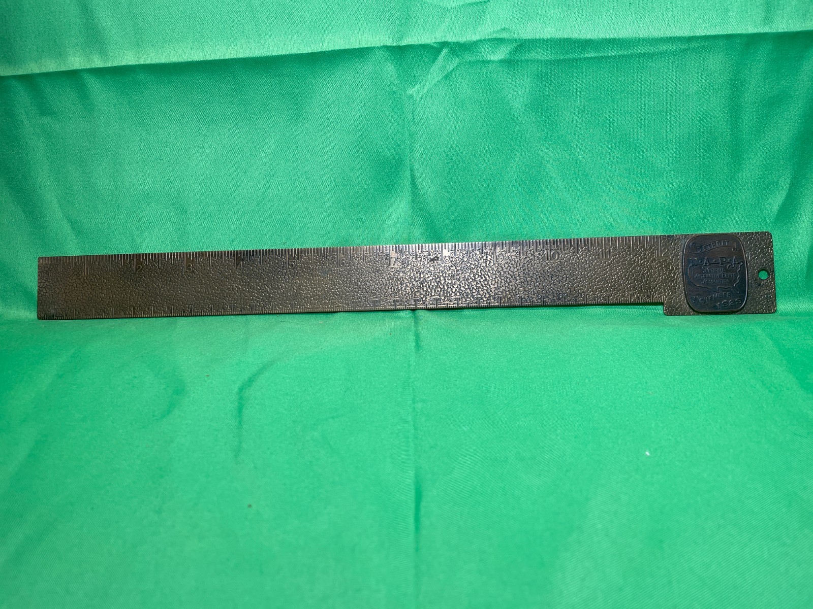 1929 Whitehead & Hoag Detroit NAPA National Automotive Parts Assn Bronze Ruler