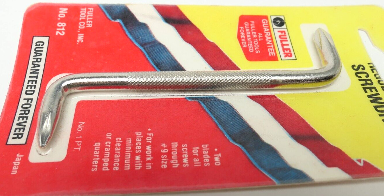 Vintage FULLER Offset Regular Slotted Screwdriver No.812 4.25″ Made in Japan NOS