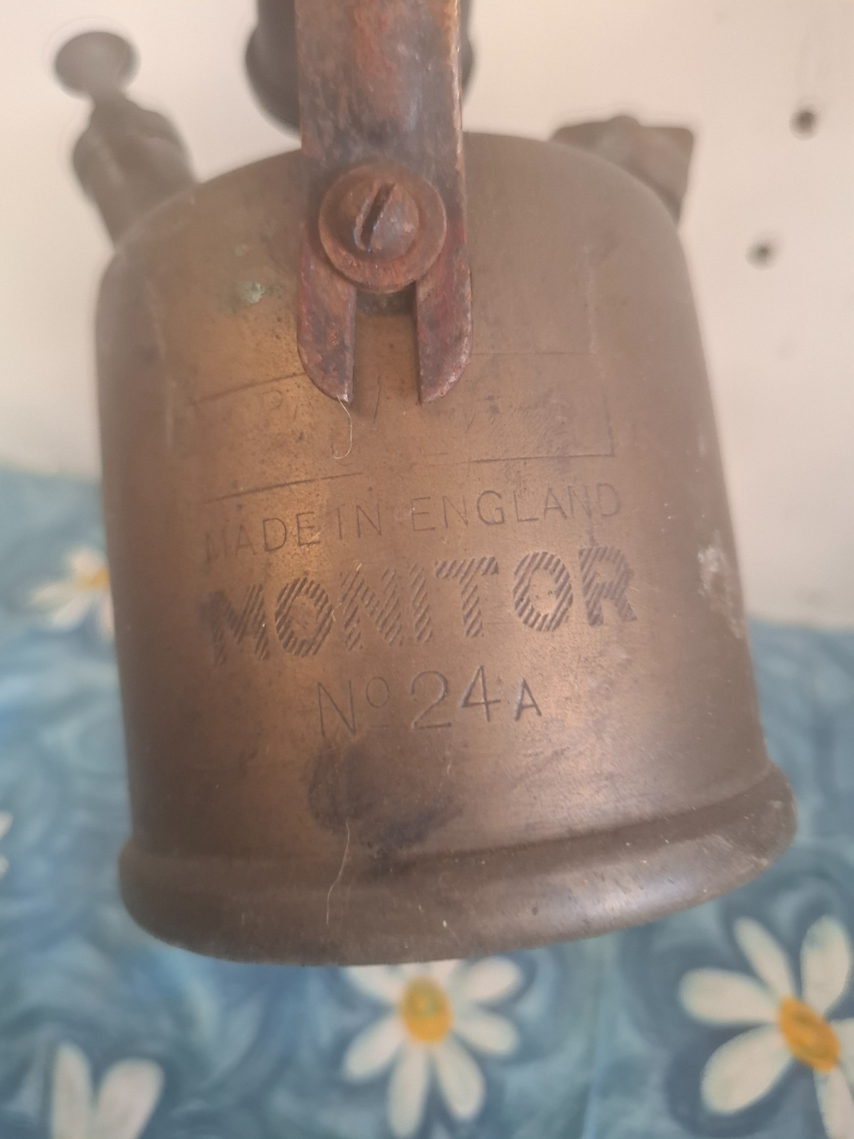Vintage Brass Paraffin Blow Torch Lamp British-Made Monitor 24A VGC Untested