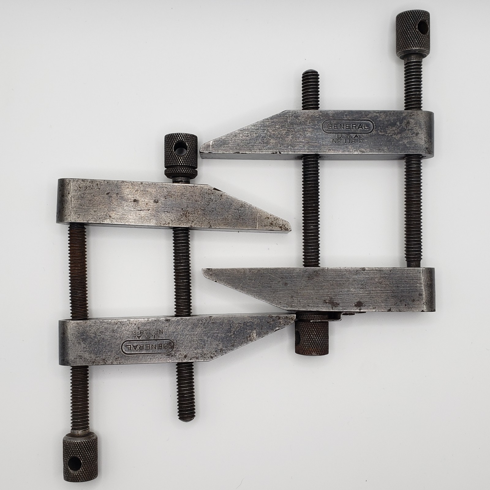 Vintage General #118D Parallel Clamps Made In USA Lot of 2