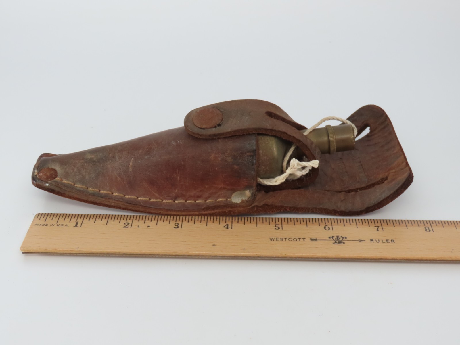 Vintage Brass Plumb Bob 16 Oz Leather Case SSC Apex NC