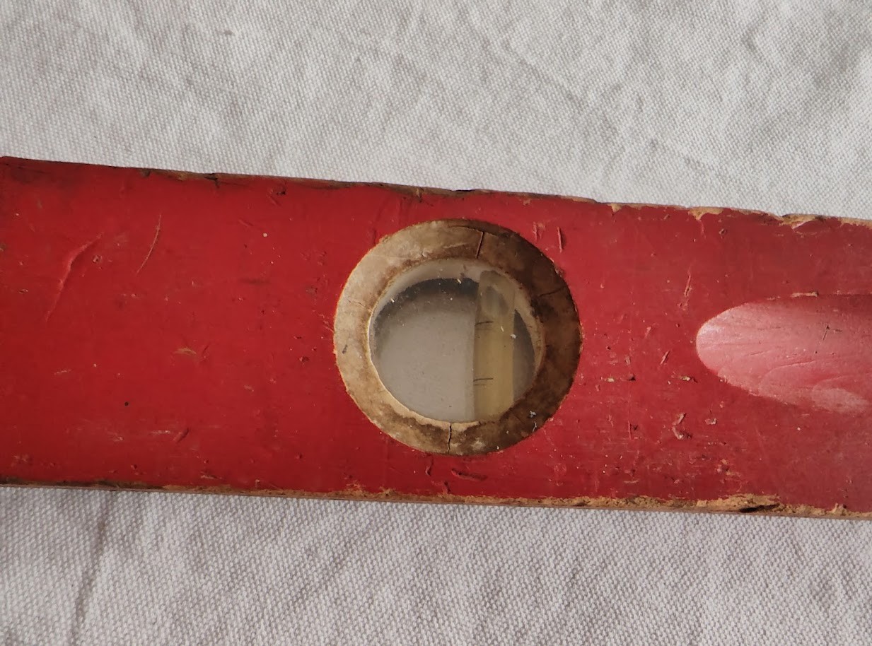 Antique Montgomery Wards Lakeside Level, Red Shabby Chic Farmhouse Shop Decor