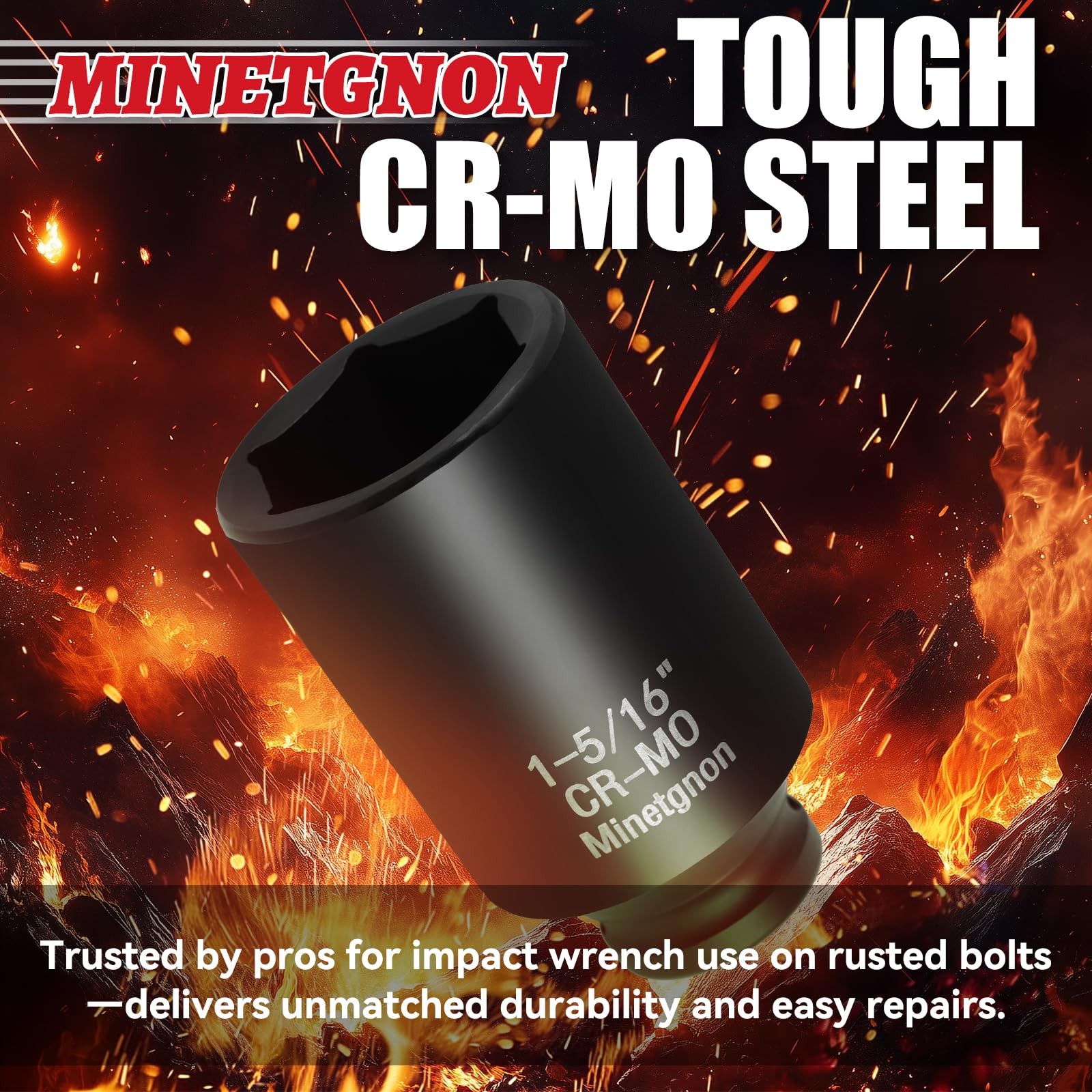 Minetgnon 1-5/16 Deep 1/2 Drive 6 Pt Impact Socket