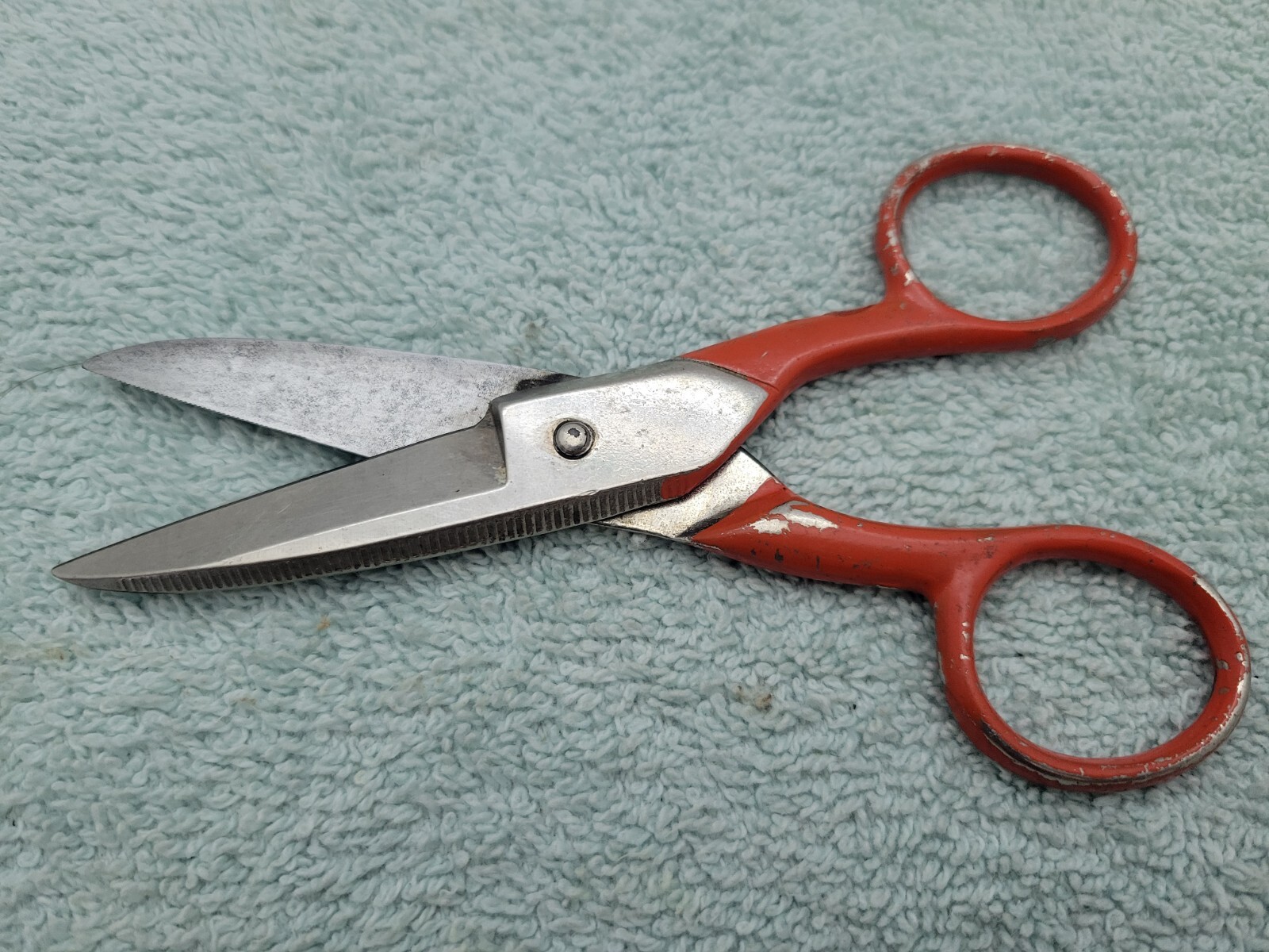 Vintage 1960’s Wiss Electrician’s Scissors #175E3 Red Painted Handles USA
