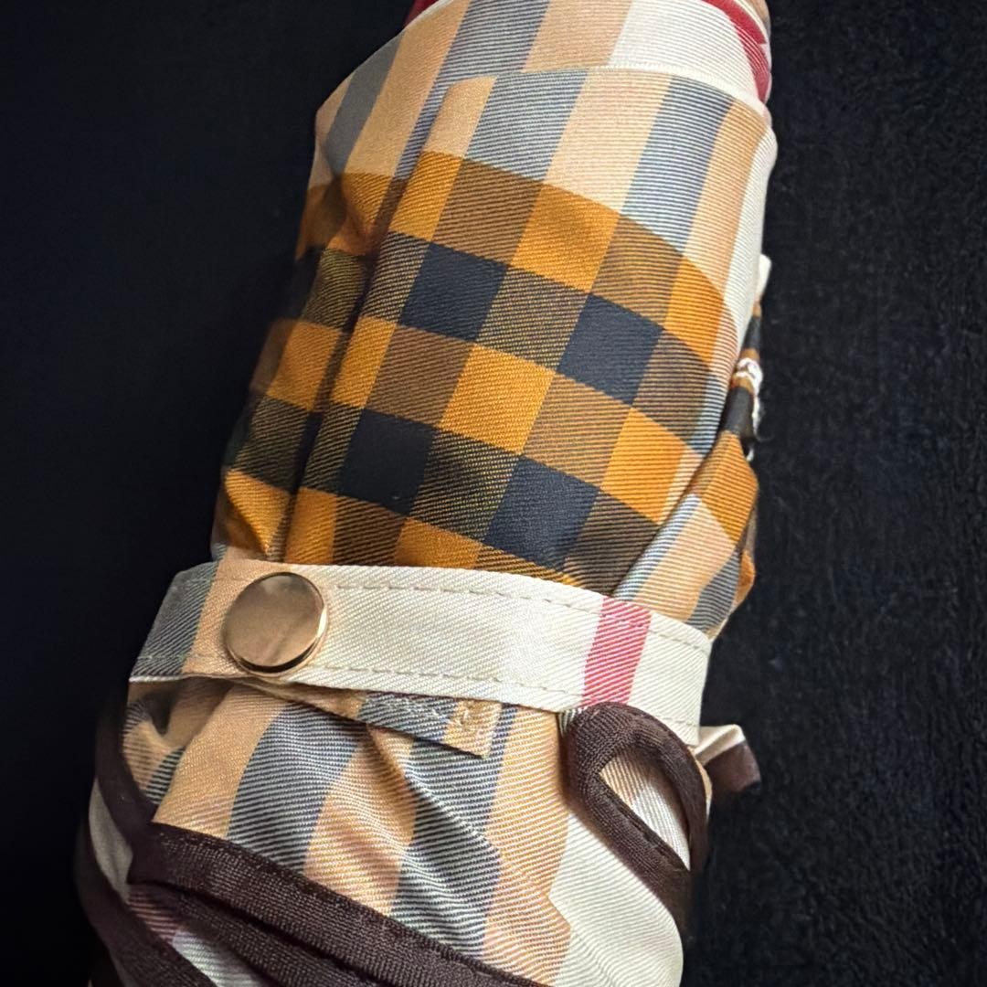 Burberry Folding Umbrella Check Pattern 25cm Length Stylish Used