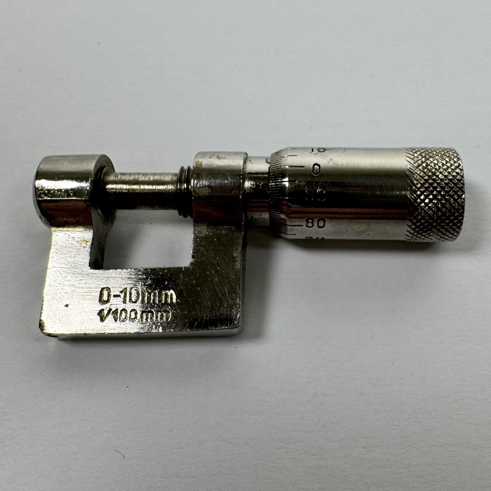 Open Thread Micrometer 0-10MM 1/100mm Miniature Rare Made In Germany Vtg