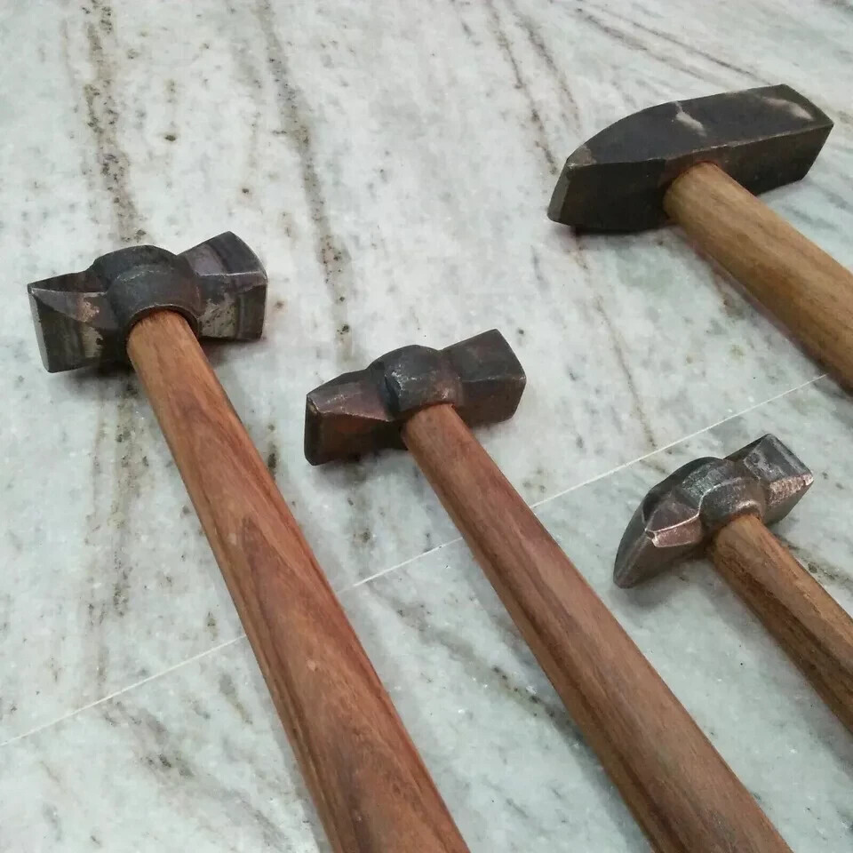Heavy Duty Set Black Forging Handmade Iron Hammers Blacksmith of 10 Tools 6.4kg