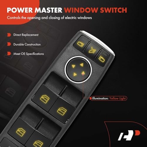 – Front Driver Side – Master Power Window Switch With Power Folding Mirrors