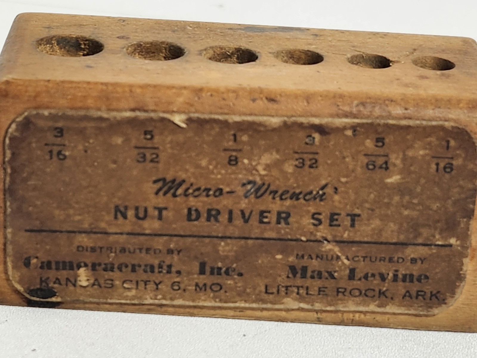 VTG CAMERACRAFT MAX LEVINE MICRO WRENCH NUT DRIVER SET Wood Storage Block ONLY