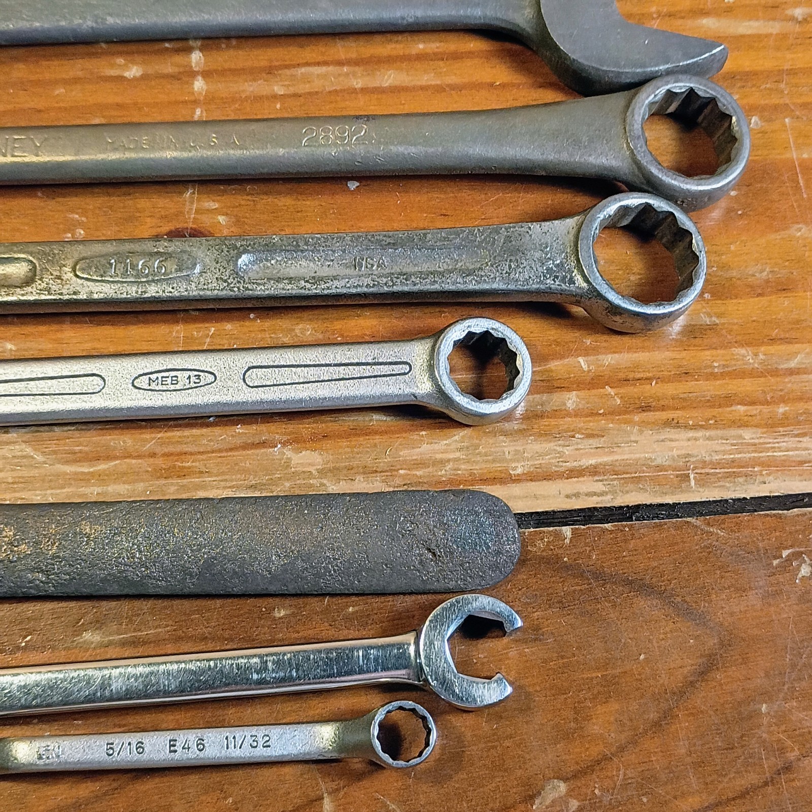 Lot Of 8 Vintage Bonney Made In USA Wrenches Open End Combination Double Box End