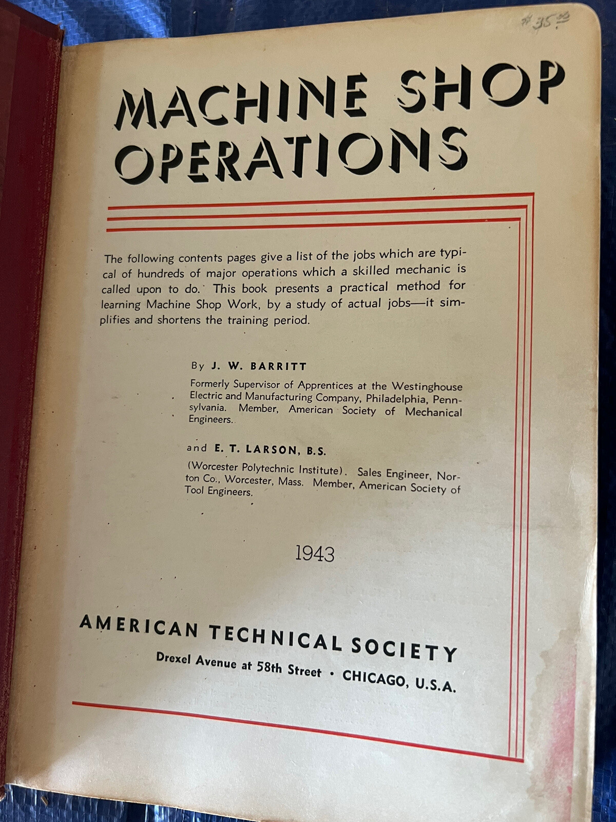 1943 Machine Shop Operations by American Technical Society