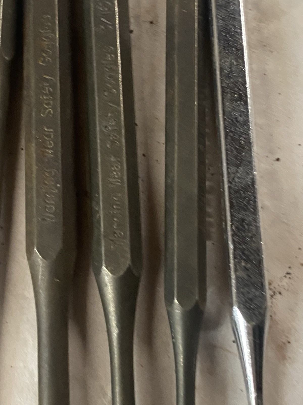 15 Vintage Cold Chisels & Punches Stanley, Craftsman,Dasco
