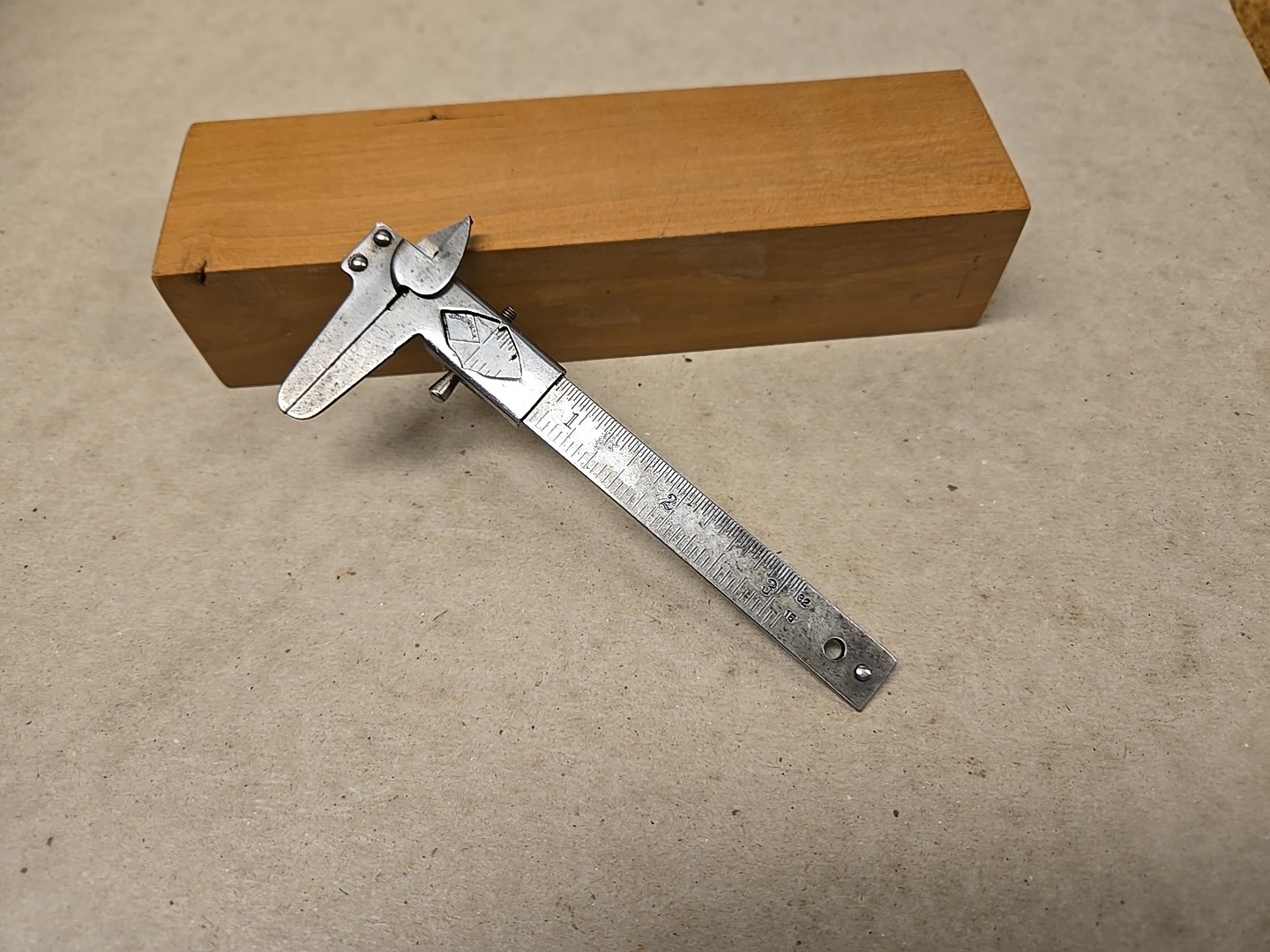 1930s Vernier Caliper Sliding Steel USA MADE 3′ Drafting Tool Rare