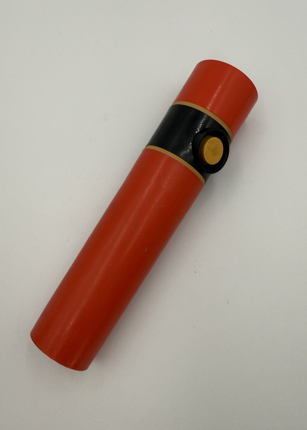 Vintage EverReady Union Carbide Flashlight Orangy /Red & Black Works, Tested