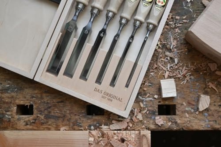 6-Pc Chisel Set with Wooden Case