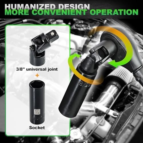 3/8″ Drive Impact Socket Set, 50 Piece Standard SAE (5/16 to 3/4 inch) and Me…