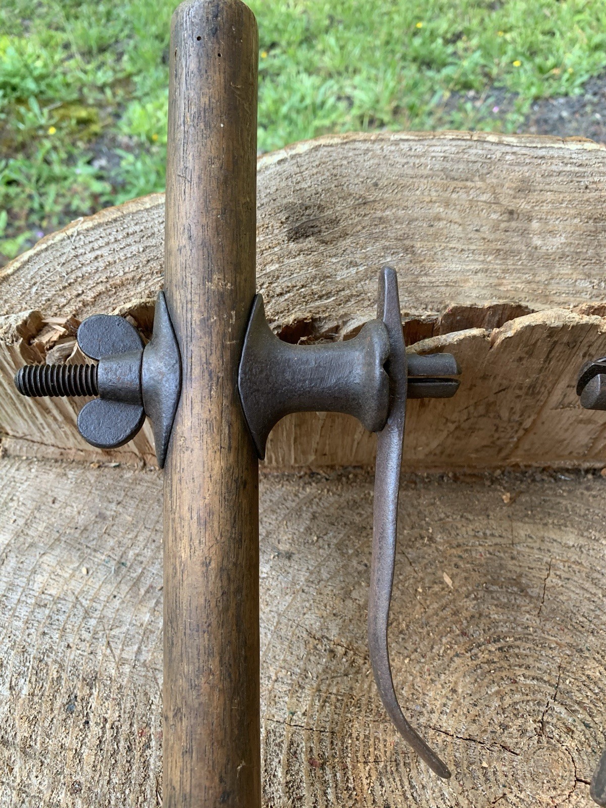 SET REVERSIBLE CROSSCUT SAW FALLING BUCKING HANDLES LOGGER LOGGING LUMBERJACK