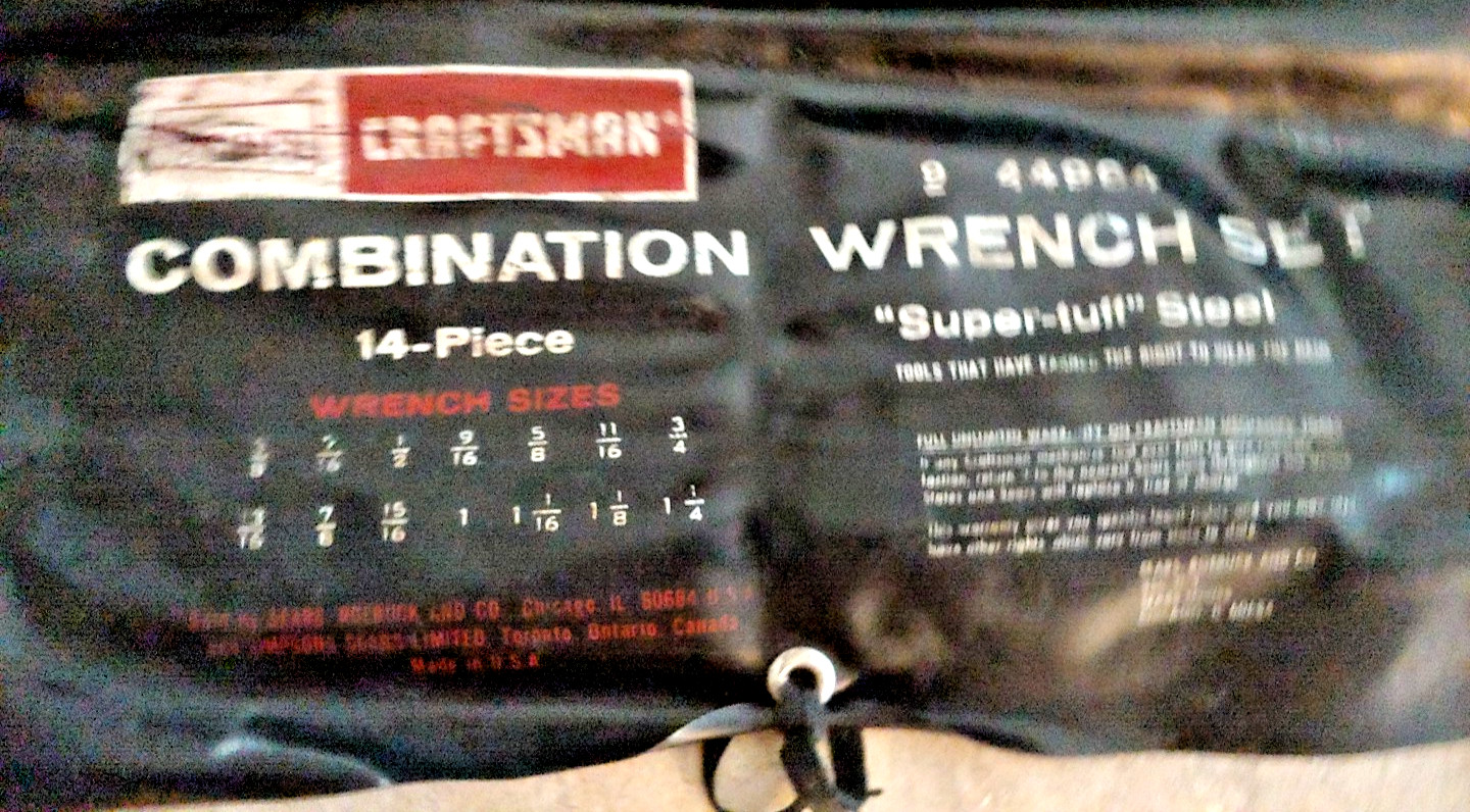 Craftsman Combination Wrench set Complete 44964 14-Pcs. 12-pt. V – VV w/case USA