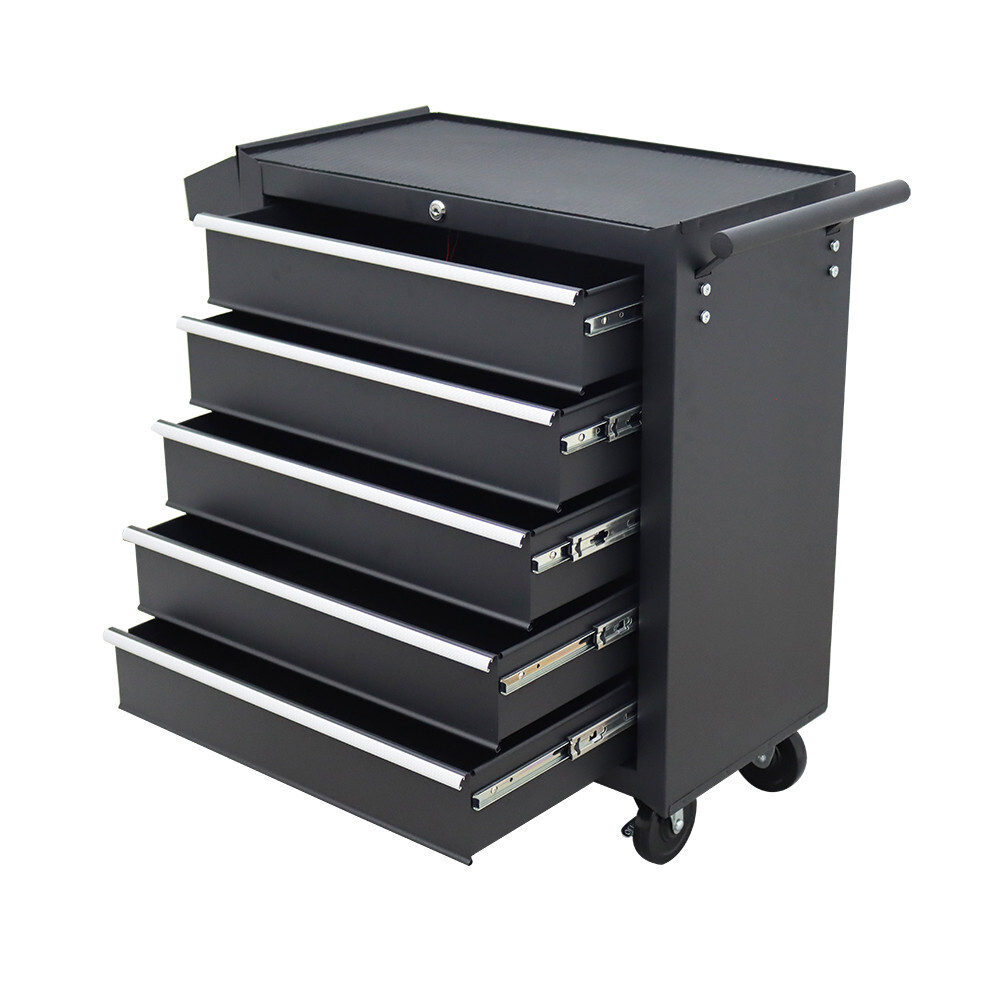 5 Layers Movable Tool Car with Lock Box Cart Auto Repairing Tools Storage
