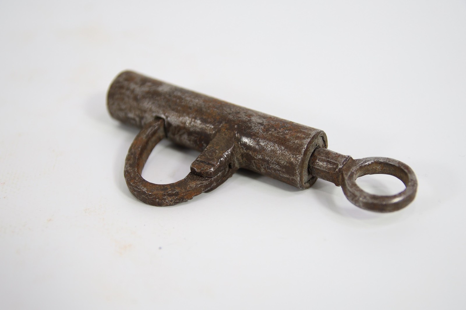 Antique 19th Century Norwegian Hand Forged Padlock with Functional Key
