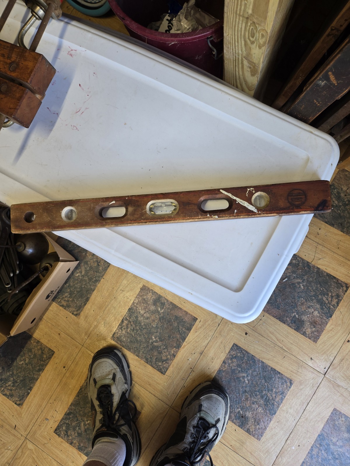 Vintage 24 Inch Wood Level With Manufactures Stamp