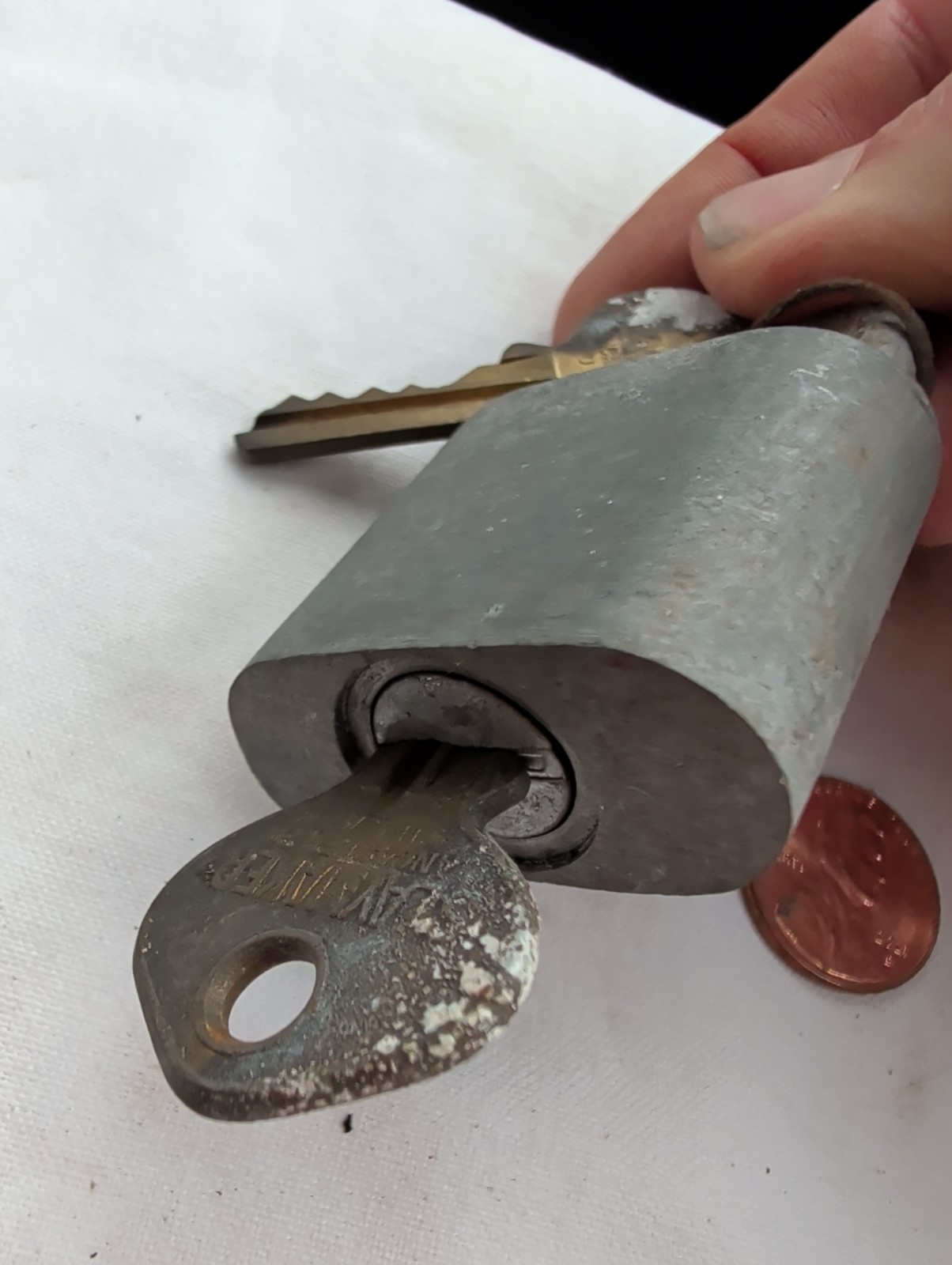US Steel Slaymaker Padlock And 2 Keys Works! Vintage