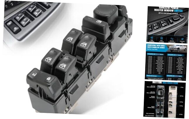 Driver Side Master Power Window Switch Compatible with 2003-2007 GMC 15883323