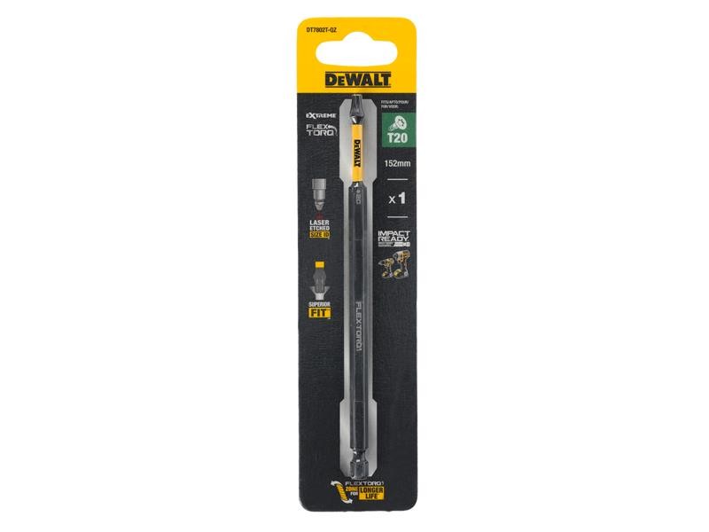DeWALT EXTREME FlexTORQ Bit T20 x 152mm For Impact Drivers 1/4″ Hex DEWDT7802TQZ