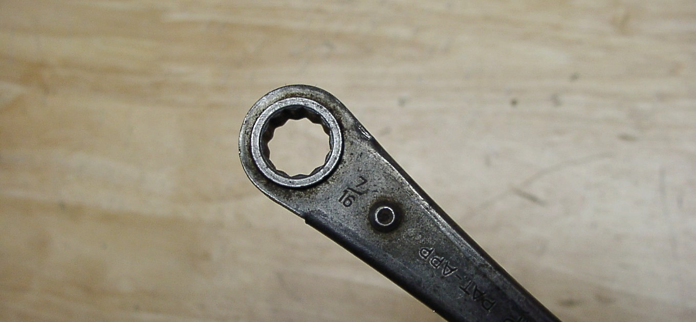 Vintage Dunlap U.S.A. Ratcheting 12 pt. Box End Wrench,3/8″ X 7/16″ X 5-1/2″,VGC