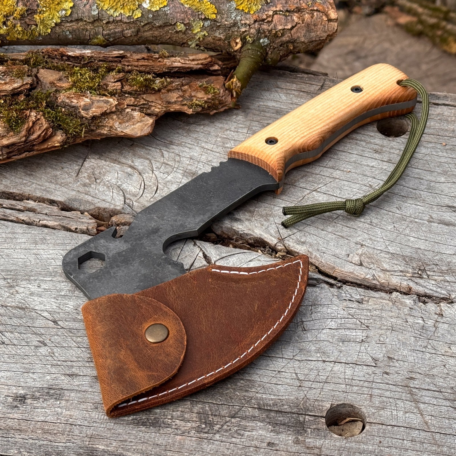 11.5” Small Camping Axe 52100 Carbon Steel Bushcraft Hatchet Splitting Tool
