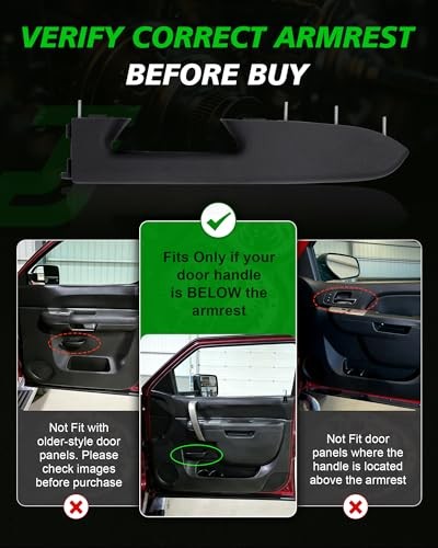 NEW Upgrade 22818465 Front Left Drive Side Door Armrest Driver Side Black