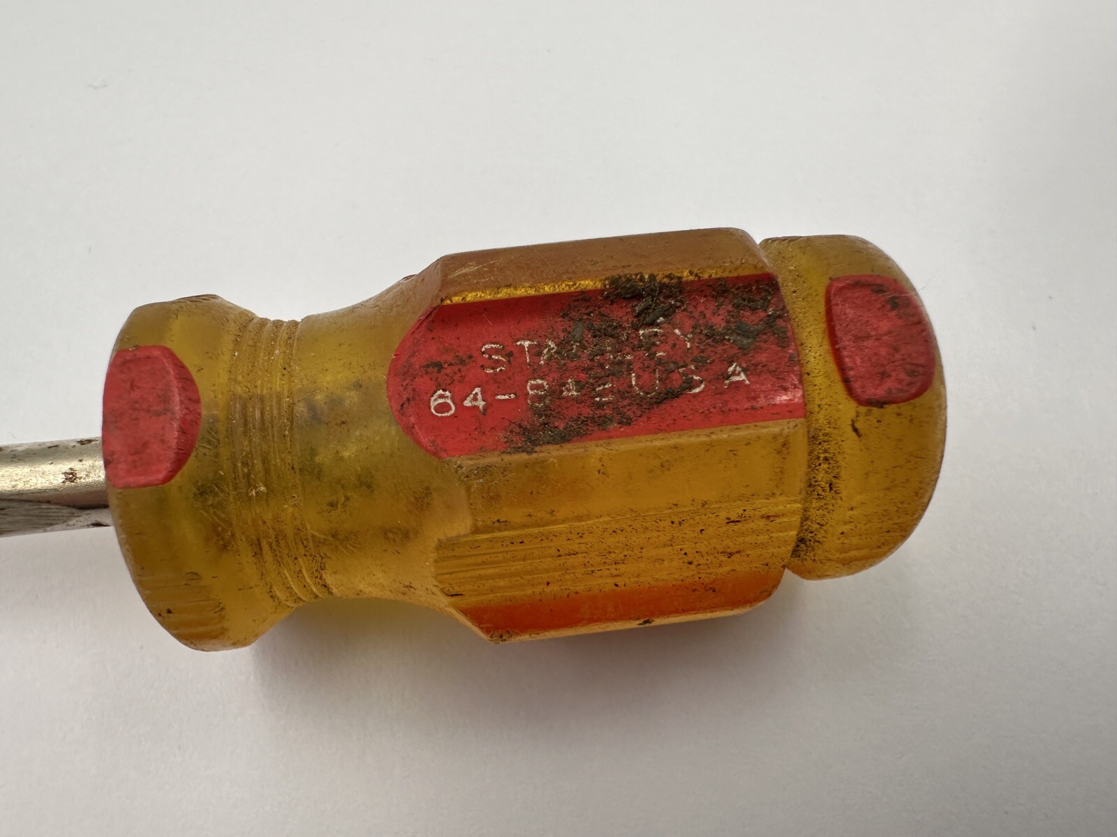 RARE Stanley USA 4” Flat Head Screwdriver Red & Yellow 64-842 USA Made