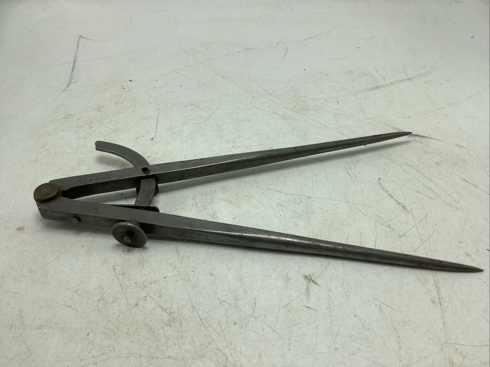 Vintage P. S. & W. Co (Peck Stow & Wilcox) Compass Caliper Tool 8″