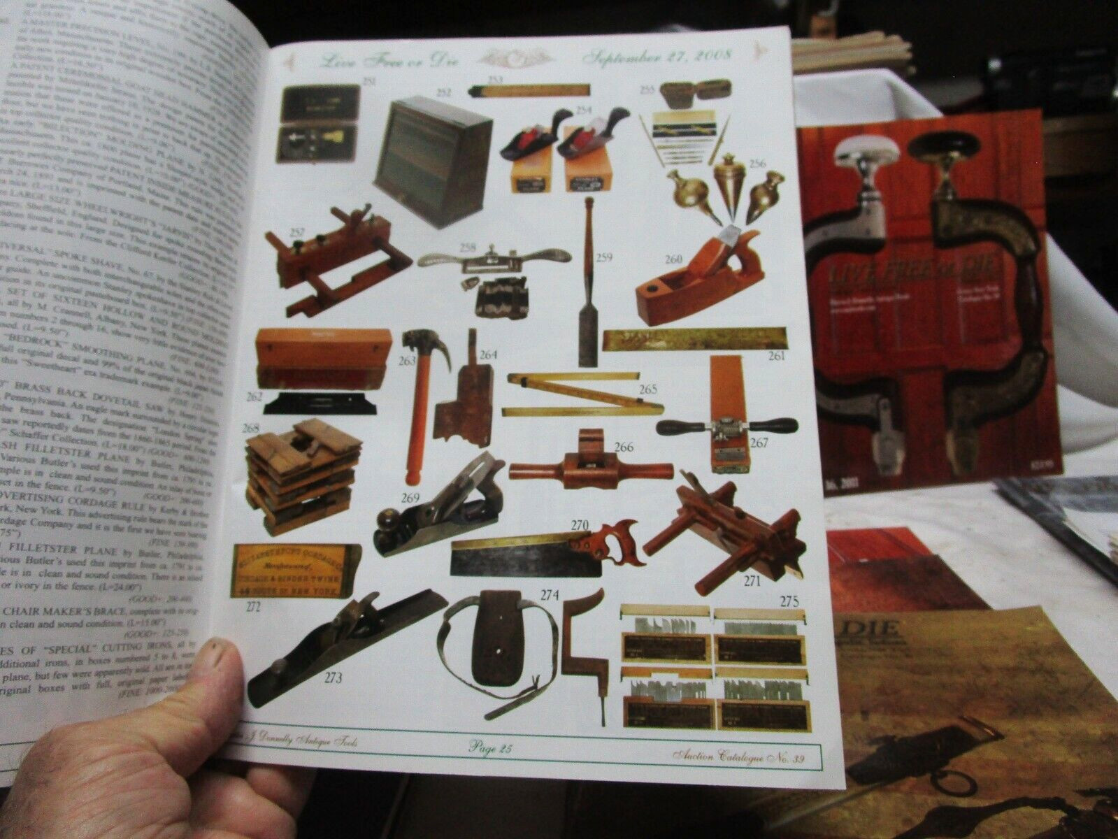 Lof of Martin J. Donnelly antique tool auction catalogs–great reference guides!
