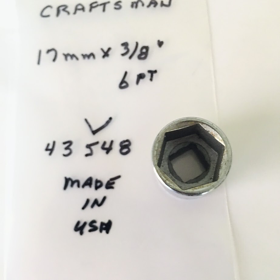 Craftsman 17mm x 3/8″ Standard Socket – V 43548 – 6 Pt – Made in USA