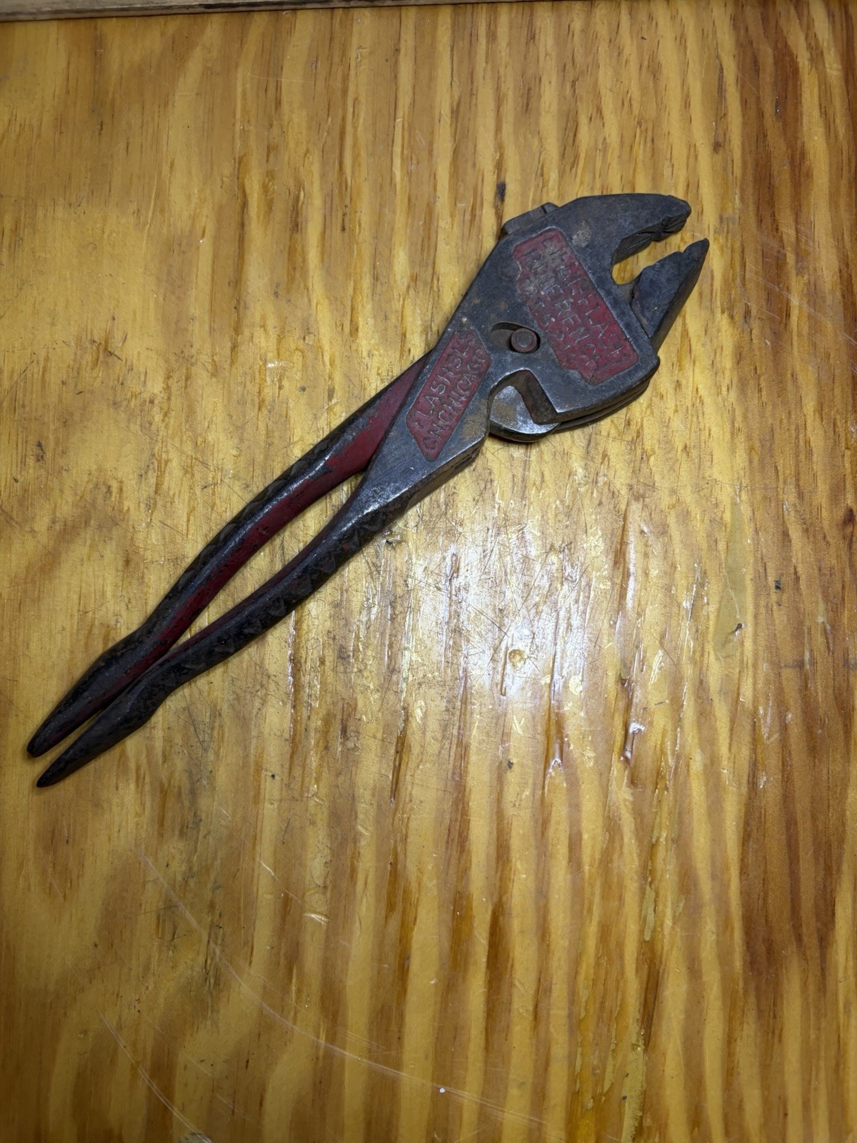 Vintage Eifel Geared Plierench Plier Wrench 8-1/2” Chicago 1945 MADE IN USA