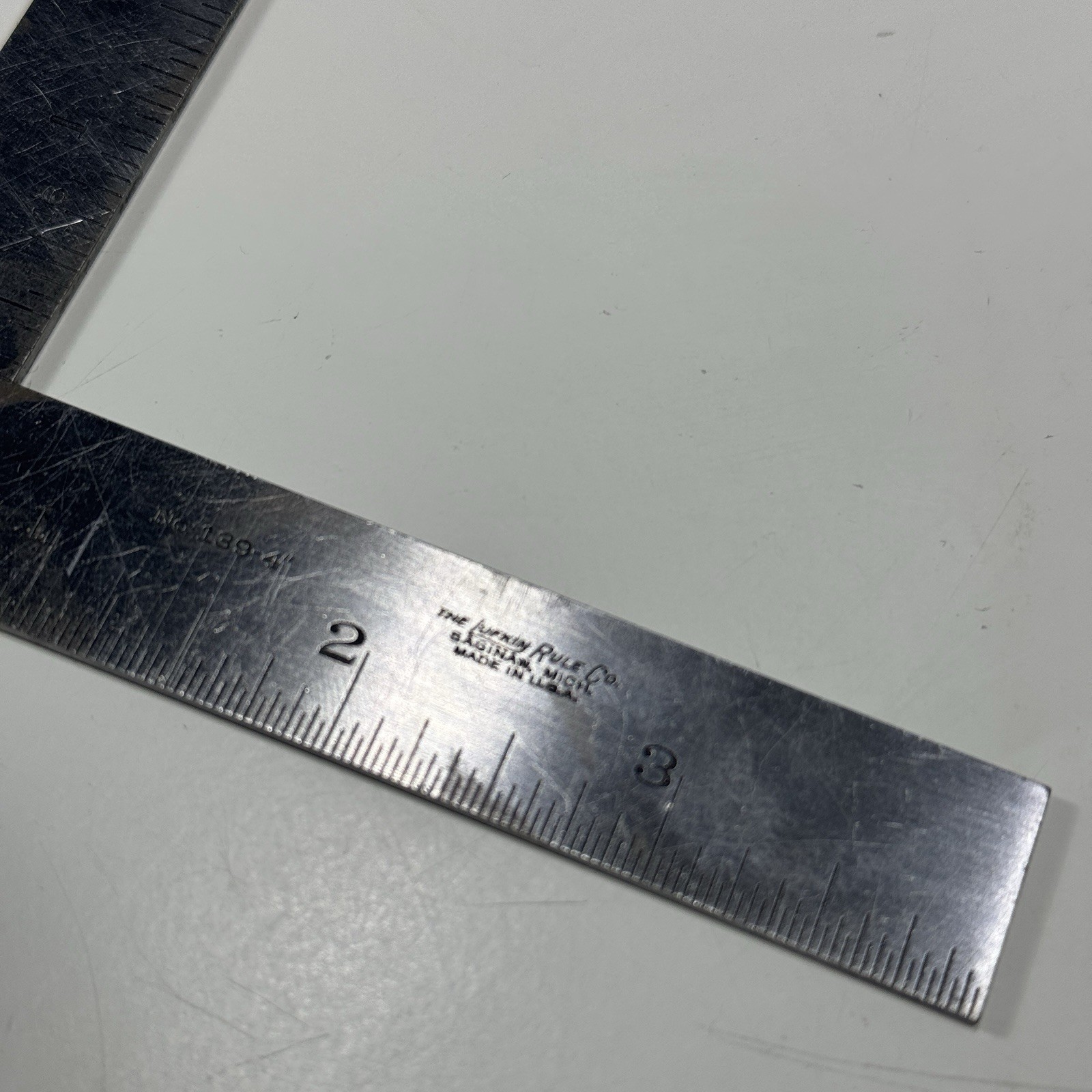 The LUFKIN Rule Co. No. 139-4″ 4 x 3 Inch Thin Steel Square. Made in the USA