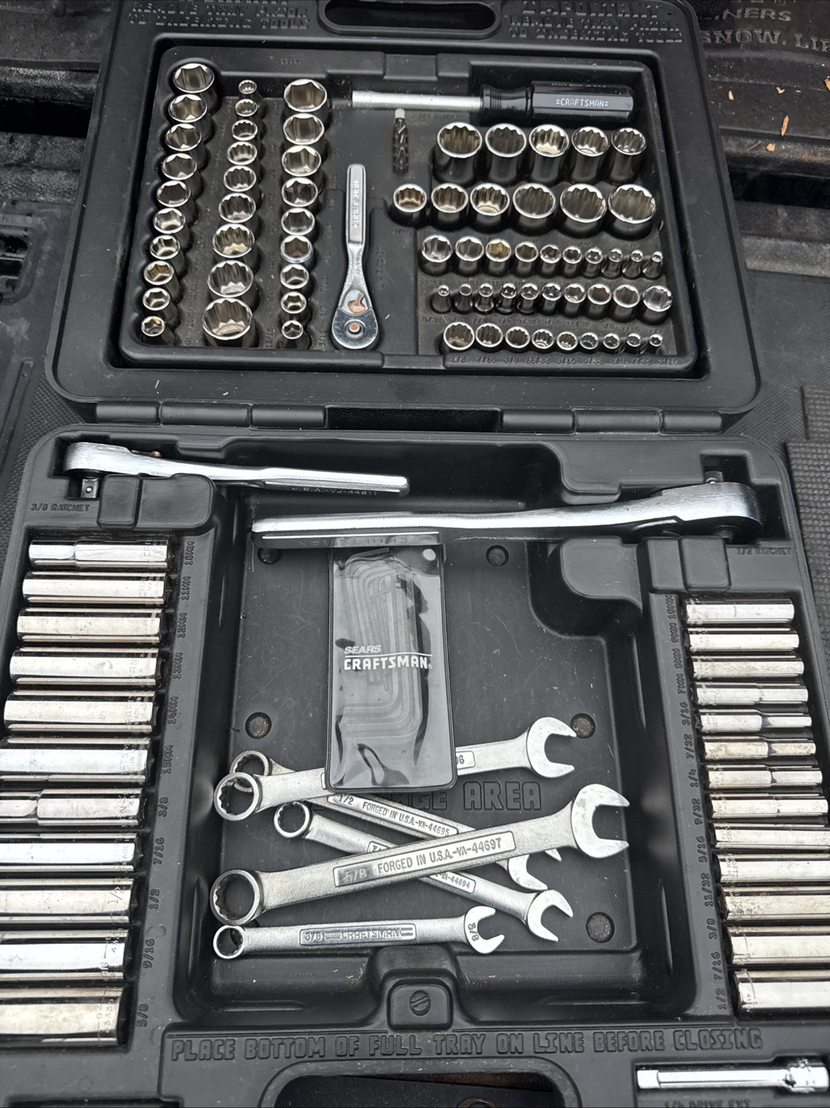 Rare Sears Craftsman USA 120pc Mechanics Tool Set Socket Ratchet 33820 Light Use