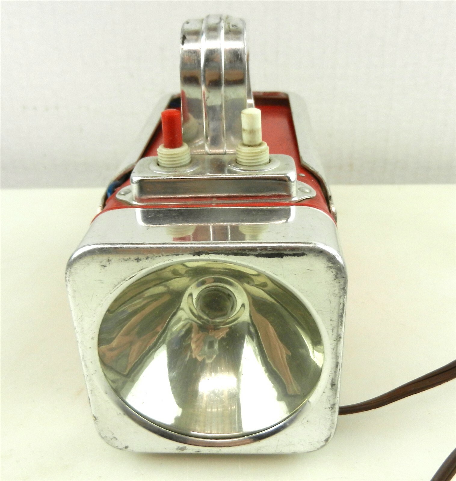 Vtg Motorist’s USALITE Beacon & Raising Flasher Adjustable Stand Red/Chrome T08