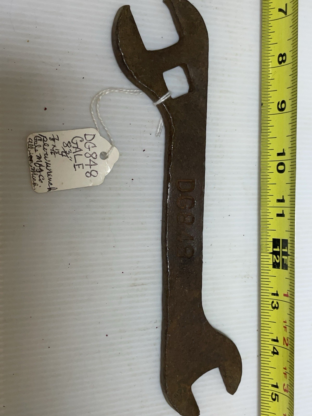 Vintage Gale Co. DG848 vintage horse-drawn plow implement wrench Albion Michigan