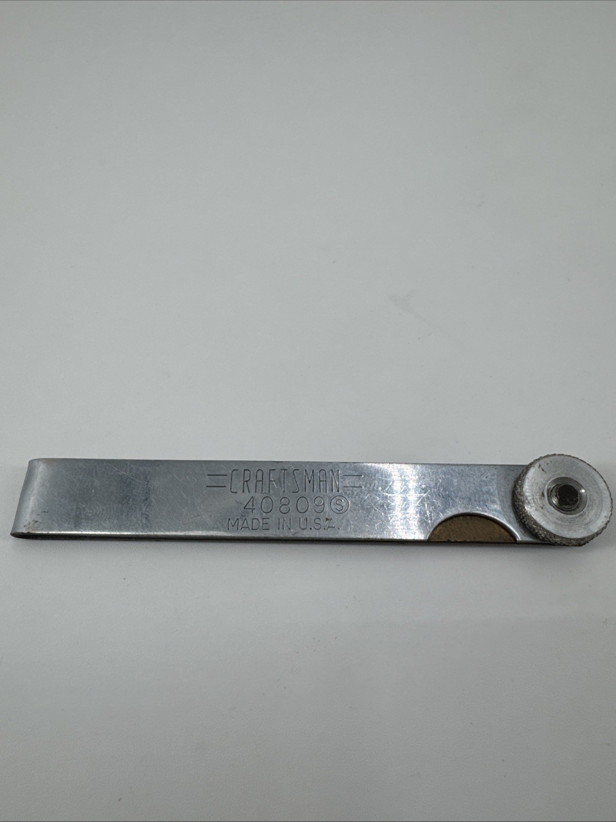 Vintage Craftsman 40809 Steel & Brass Thickness Feeler Gauge USA 4 Blade